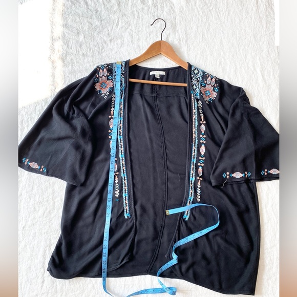 American Eagle Boho Embroidered Aztec Open Cardigan - Picture 2 of 13